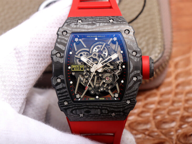 Replica Richard Mille RM35-02 1:1 Best Edition ZF Factory Red Rubber Strap