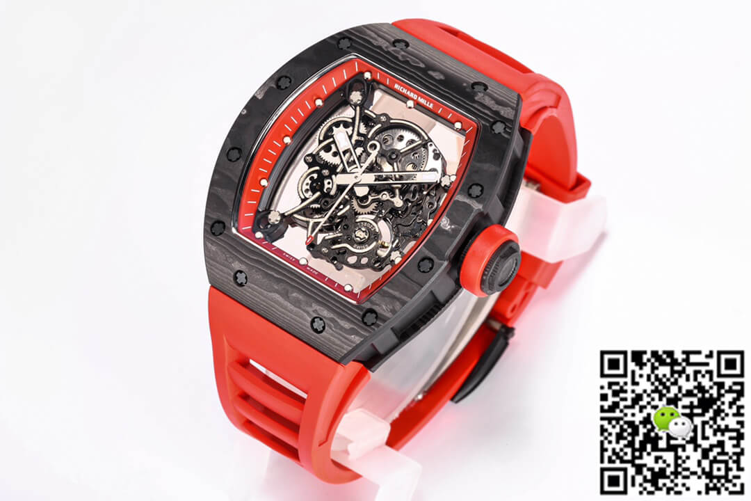Replica Richard Mille RM055 NTPT 1:1 Best Edition BBR Factory Carbon Fiber Red Strap