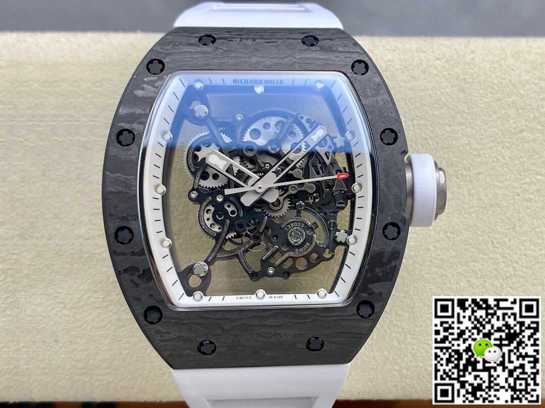 Best Replica Replica Richard Mille RM-055 1:1 Best Edition BBR Factory White Strap - Colareps