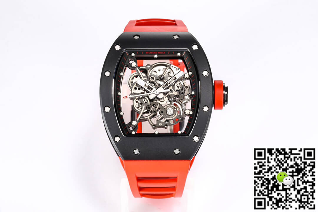Best Replica Replica Richard Mille RM-055 1:1 Best Edition BBR Factory Ceramic Case Red Strap - Colareps