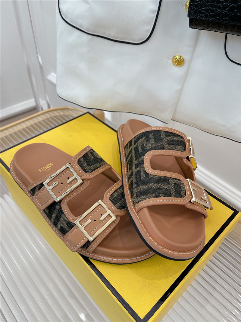 Best Replica fendi ff logo plaque sandals - Colareps