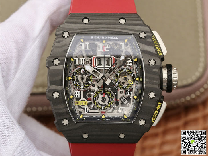 Best Replica Replica Richard Mille RM11-03 1:1 Best Edition KV Factory Carbon Fiber Red Strap - Colareps