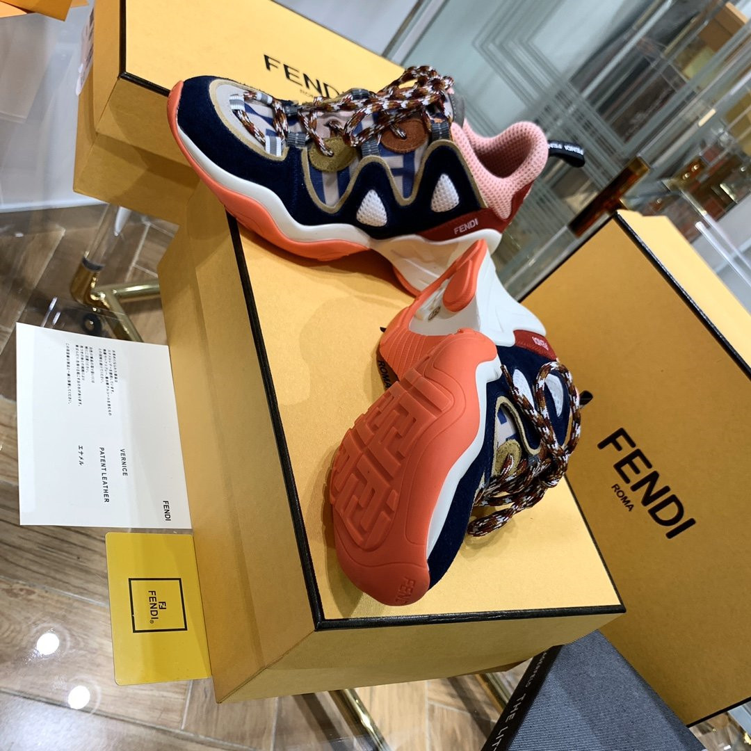 Best Replica fendi FFluid Suede and Mesh Sneakers - Colareps