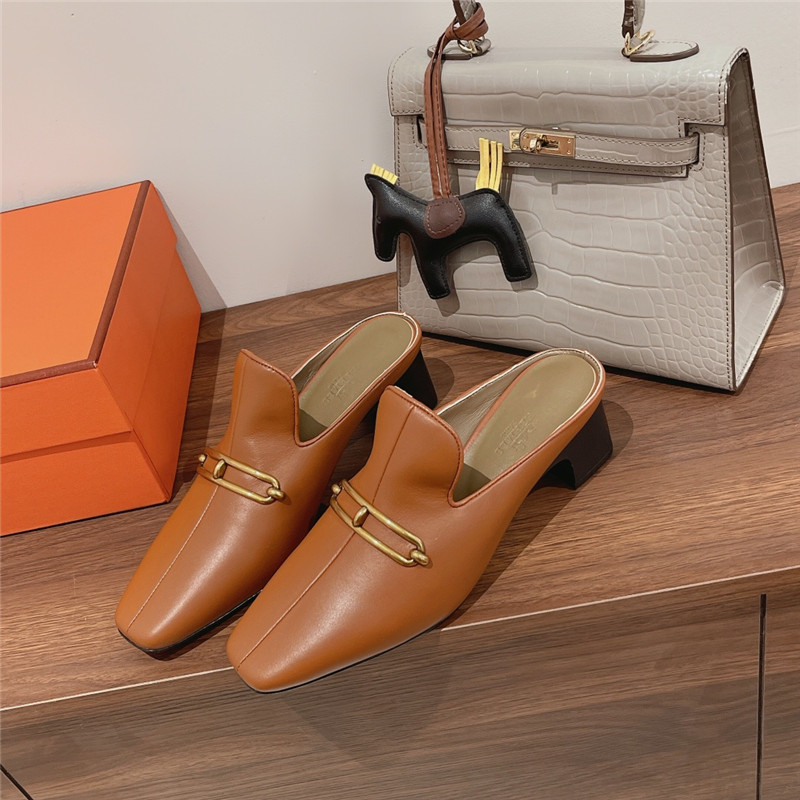 Best Replica hermes muller chunky heel slippers - Colareps