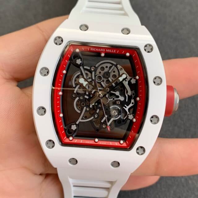Replica Richard Mille RM055 1:1 Best Edition KV Factory V2 Ceramic Rubber Strap