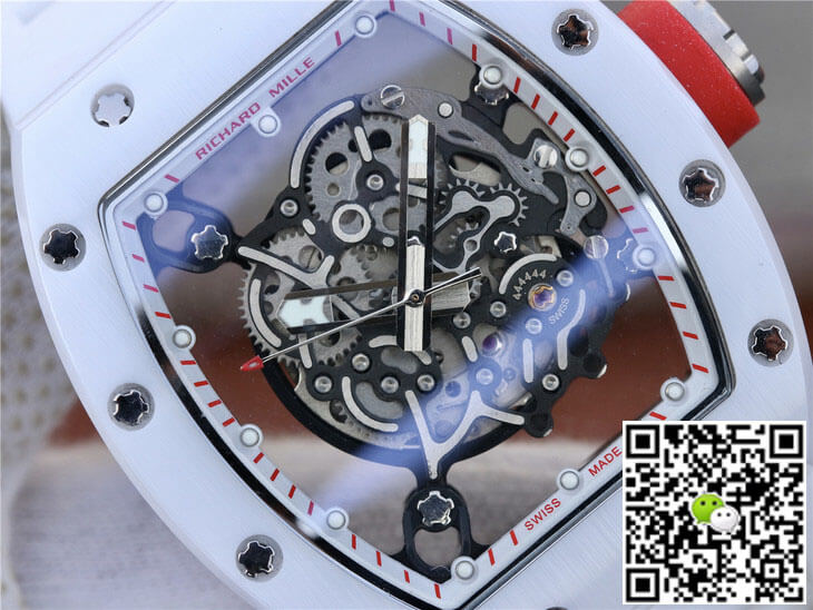 Replica Richard Mille RM055 1:1 Best Edition KV Factory White Rubber Strap