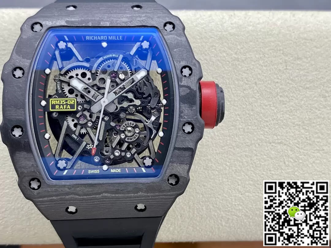 Best Replica Richard Mille Replica RM35-02 1:1 Best Edition T+ Factory NTPT Carbon Fiber Black Strap - Colareps