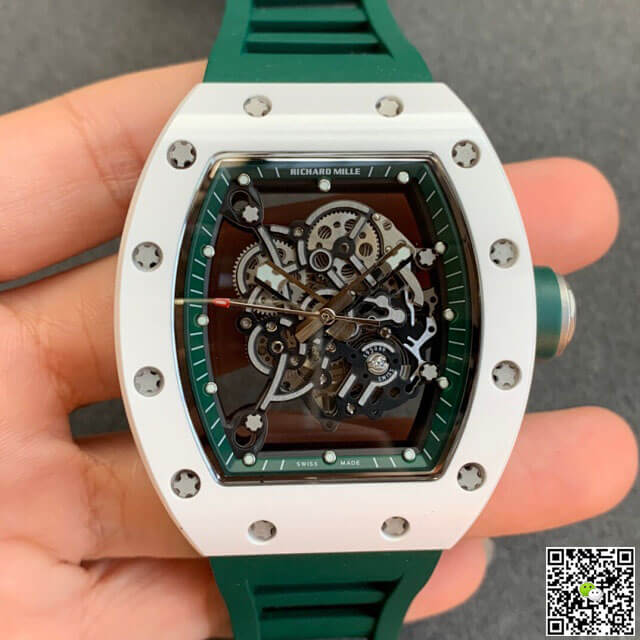 Replica Richard Mille RM055 1:1 Best Edition KV Factory V2 Ceramic Green Strap