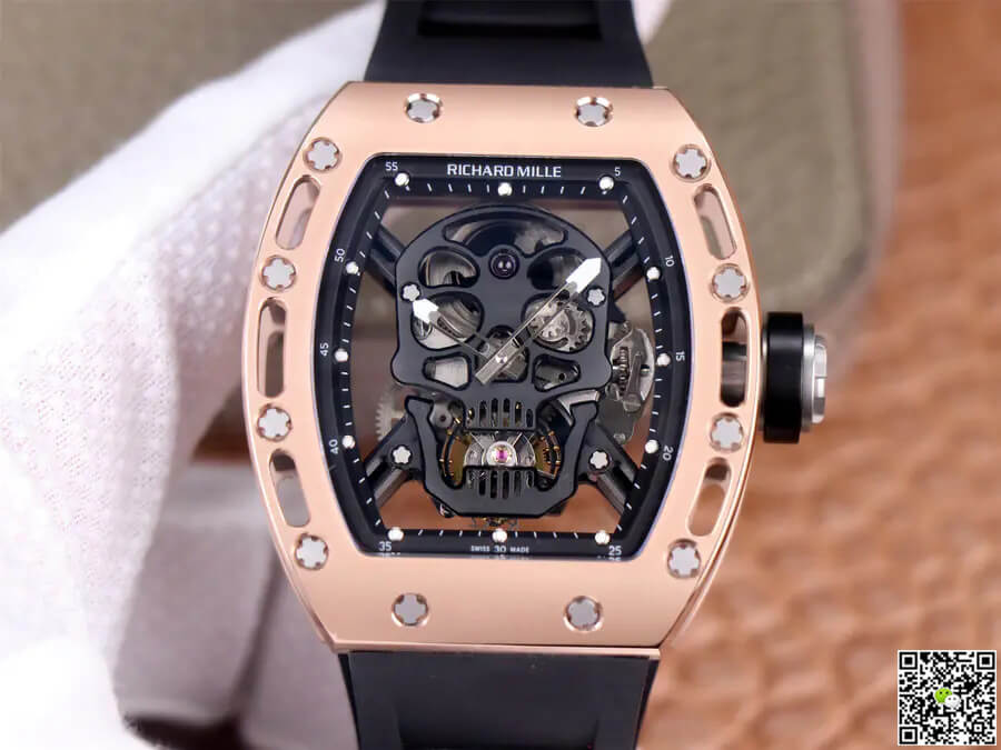 Best Replica Replica Richard Mille RM52-01 Tourbillon 1:1 Best Edition JB Factory Rose Gold Case - Colareps