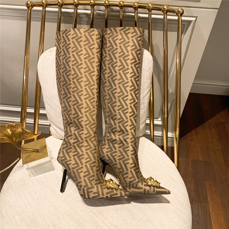 Best Replica fendi x versace FF logo boots - Colareps