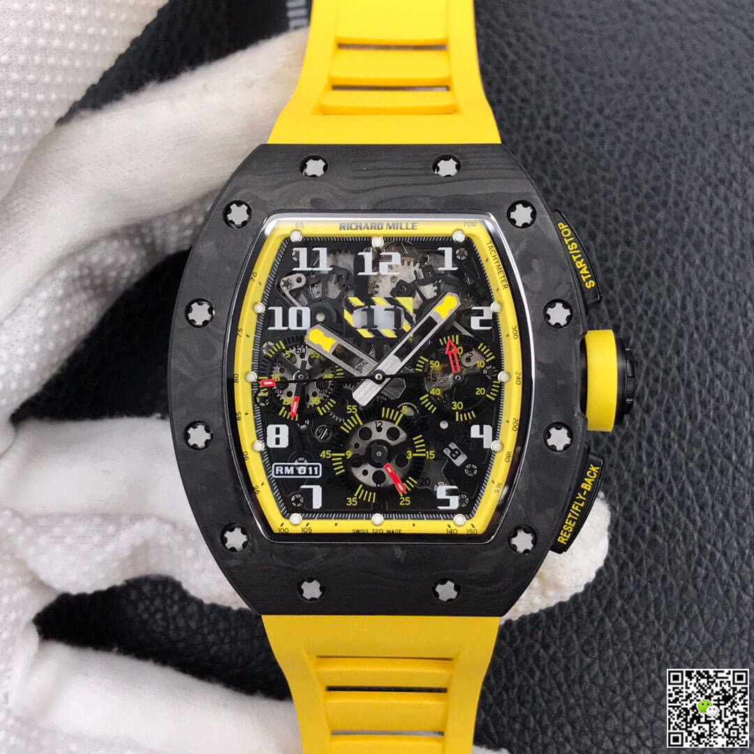 Best Replica Replica Richard Mille RM-011 1:1 Best Edition KV Factory Yellow Strap - Colareps