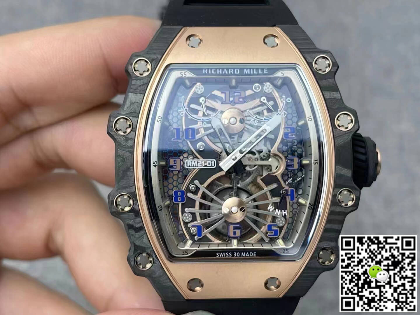 Best Replica Replica Richard Mille RM21-01 1:1 Best Edition RM Factory Tourbillon Skeleton Dial - Colareps