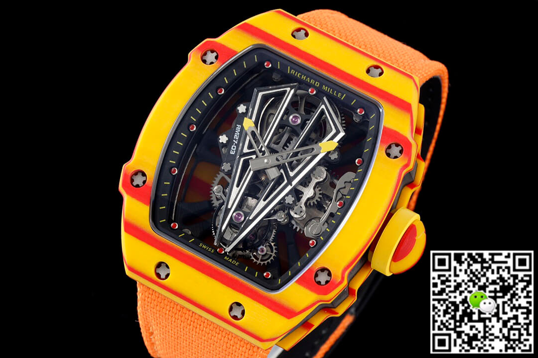 Replica Richard Mille RM27-03 Rafael Nadal Tourbillon 1:1 Best Edition RM Factory Orange Strap