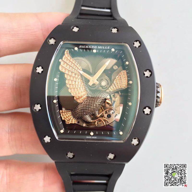 Best Replica Replica Richard Mille RM023 Men Watches 1:1 Best Edition Swiss ETA8215 Rose Gold Eagle Skeleton Dial - Colareps