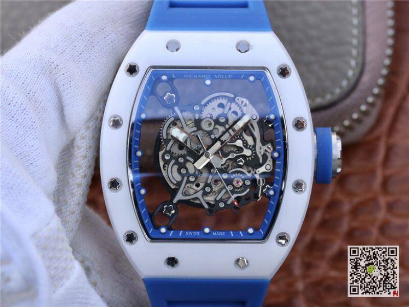 Best Replica Replica Richard Mille RM055 KV Factory 1:1 Best Edition Swiss ETA8215 blue strap - Colareps