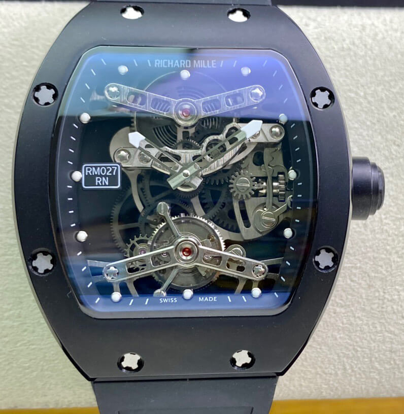 Best Replica Replica Richard Mille RM027 1:1 Best Edition EUR Factory Transparent Black Dial - Colareps