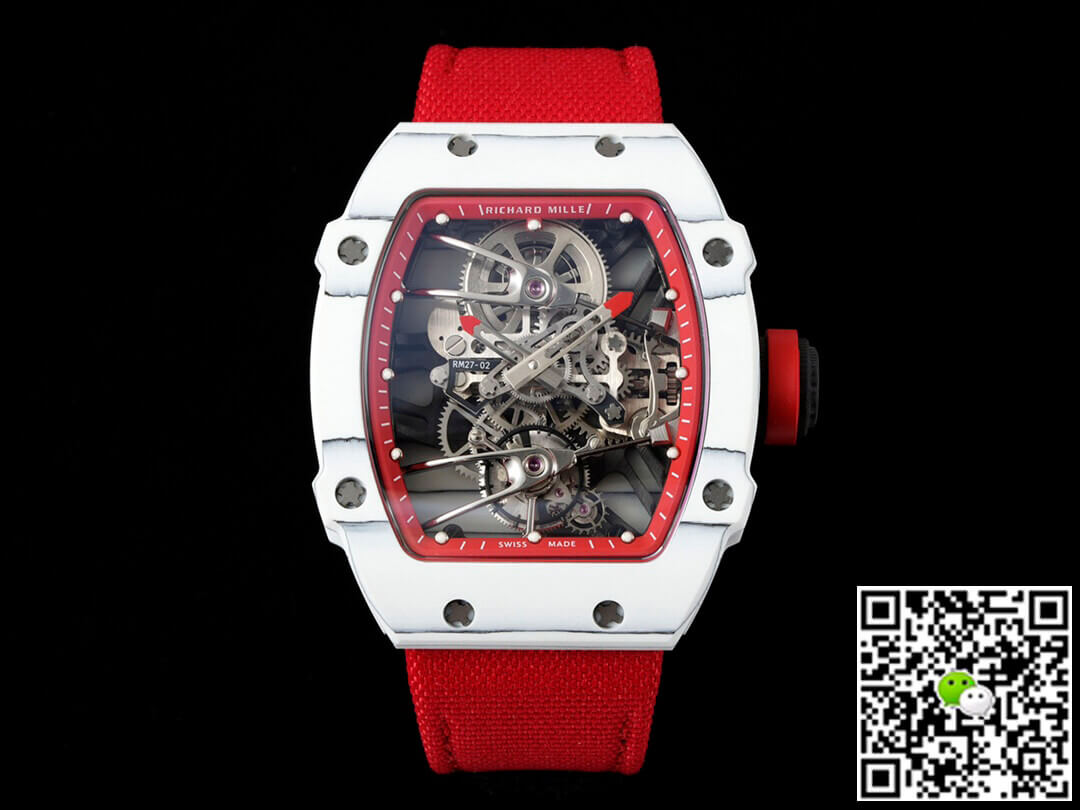 Best Replica Replica Richard Mille RM27-02 Rafael Nadal Tourbillon 1:1 Best Edition RM Factory Red Strap - Colareps