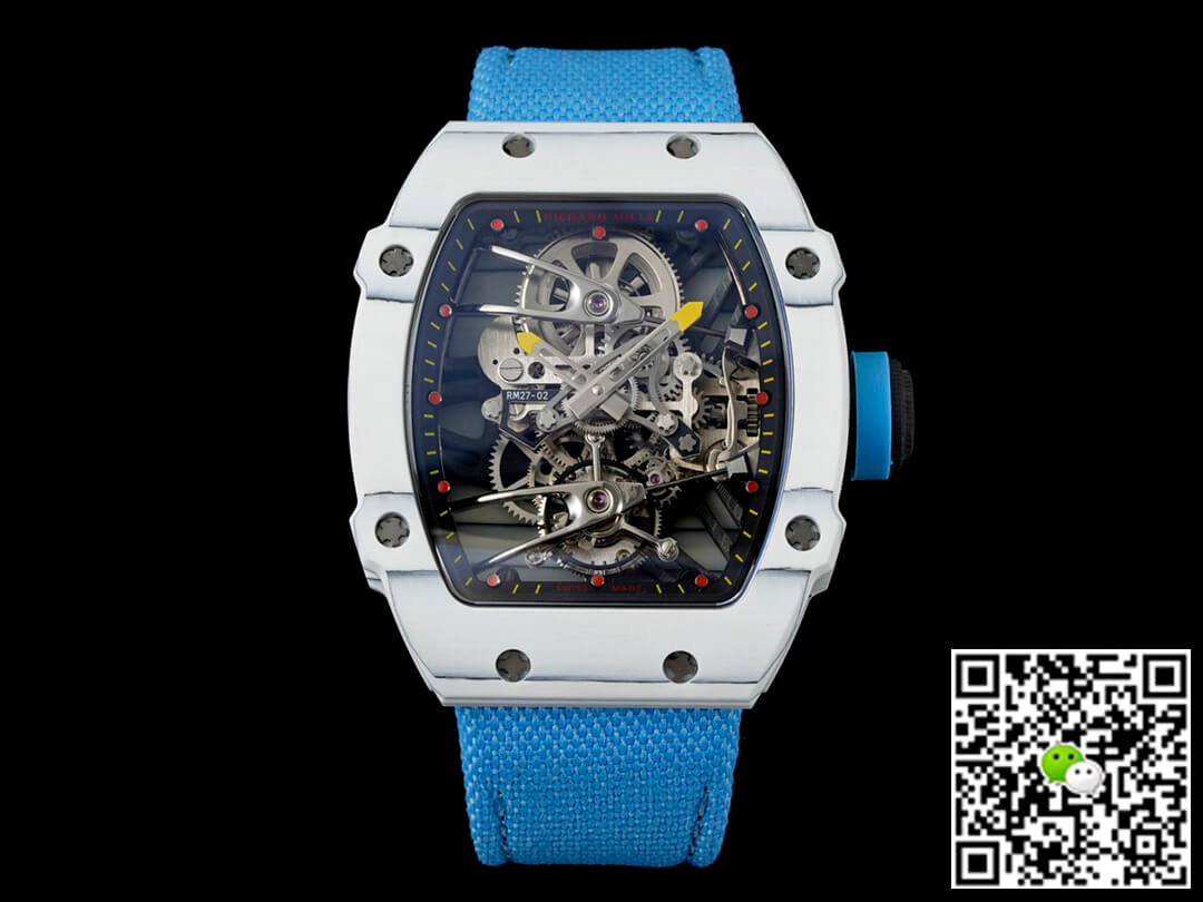 Best Replica Replica Richard Mille RM27-02 Rafael Nadal Tourbillon 1:1 Best Edition RM Factory Blue Strap - Colareps