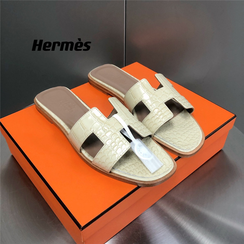 Best Replica hermes oran crocodile slippers - Colareps