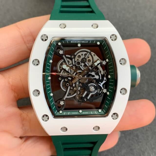 Replica Richard Mille RM055 1:1 Best Edition KV Factory V2 Ceramic Green Strap