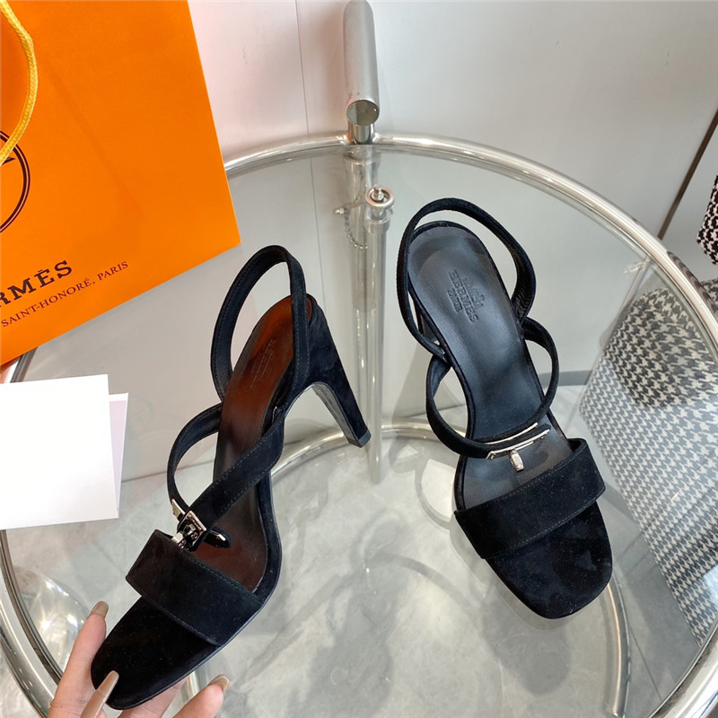 Best Replica Hermès Glamor Kelly buckle high-heeled sandals - Colareps