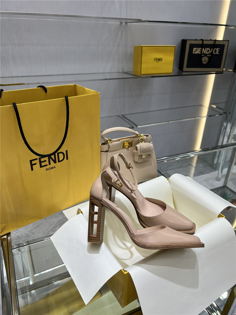 Best Replica fendi square toe FF hollow heel court shoes - Colareps