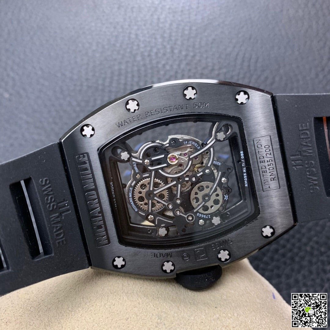 Replica Richard Mille RM055 1:1 Best Edition KV Factory D1am0nd Skeleton Dial