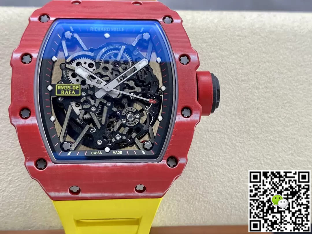 Best Replica Richard Mille Replica RM35-02 1:1 Best Edition T+ Factory Red Carbon Fiber NTPT Case - Colareps