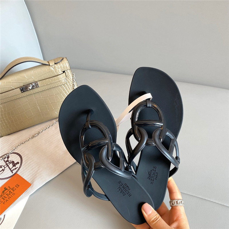 Best Replica Hermès new pig nose chain flip flops - Colareps