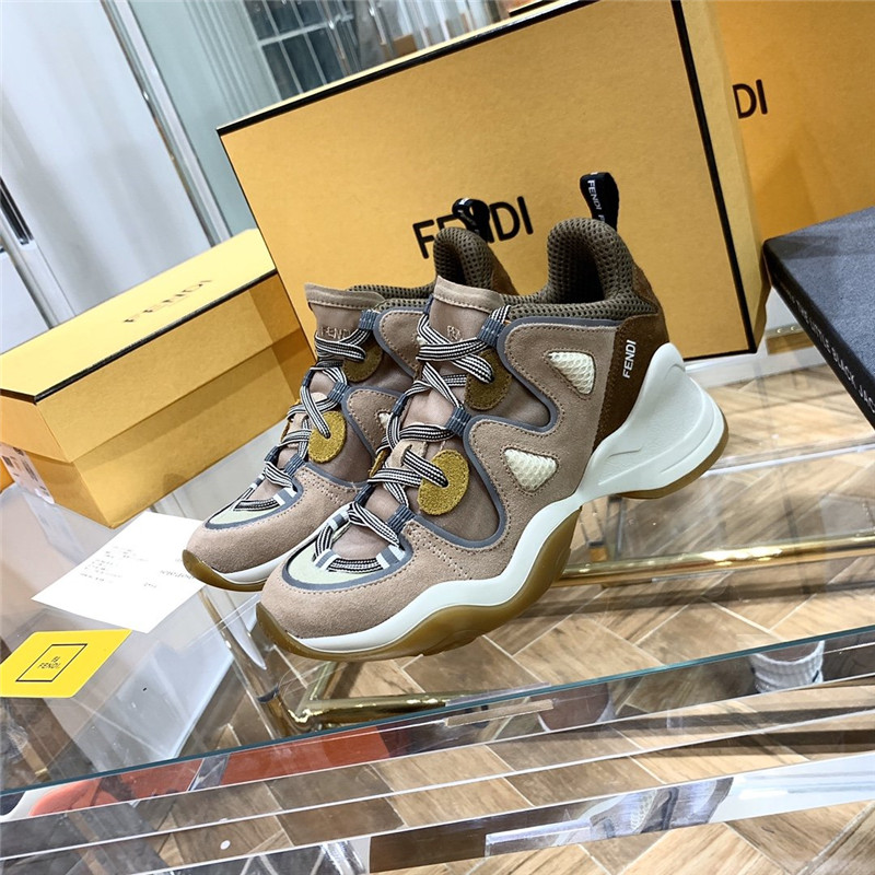 Best Replica FFluid Suede and Mesh Sneakers - Colareps