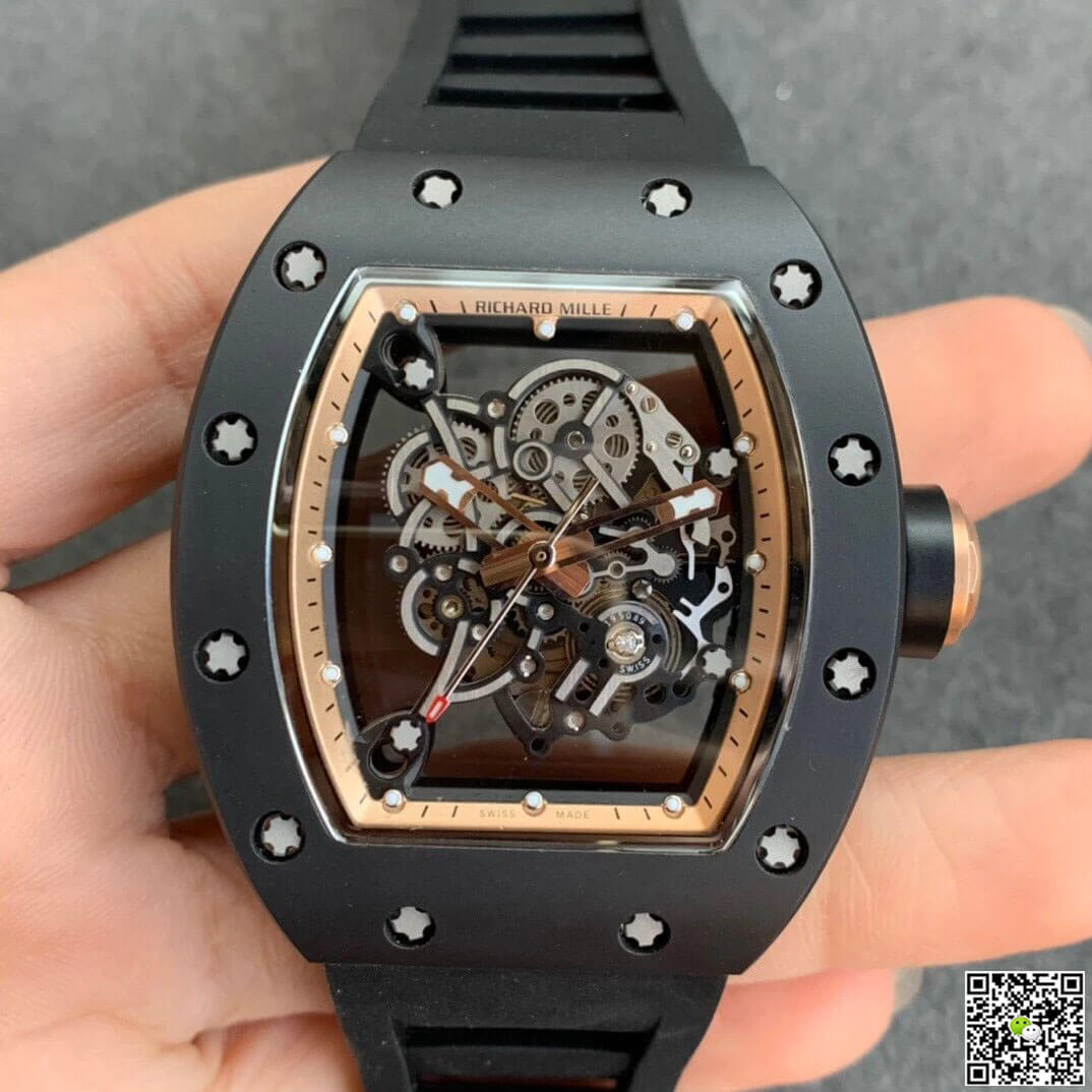 Best Replica Replica Richard Mille RM055 1:1 Best Edition KV Factory V2 Black Ceramic - Colareps