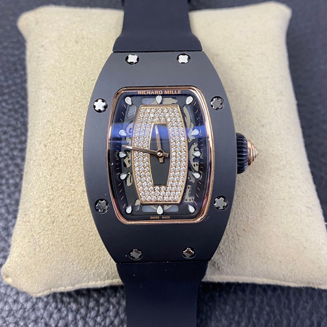 Best Replica Richard Mille Replica RM 07-01 1:1 Best Edition RM Factory Black Rubber Strap - Colareps