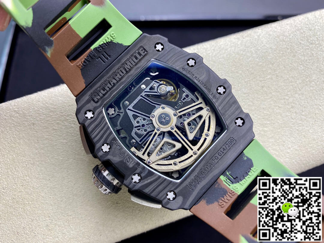 Replica Richard Mille RM-011 1:1 Best Edition KV Factory V2 Carbon Fiber Camo Strap