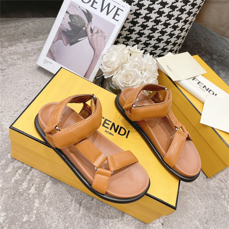 Best Replica fendi letters webbing sandals - Colareps