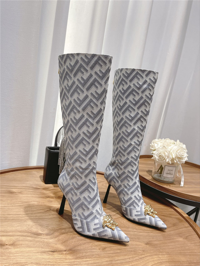 Best Replica Versace Fendace FF Jacquard Boots - Colareps