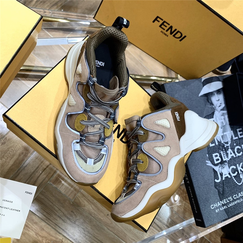 Best Replica FFluid Suede and Mesh Sneakers - Colareps