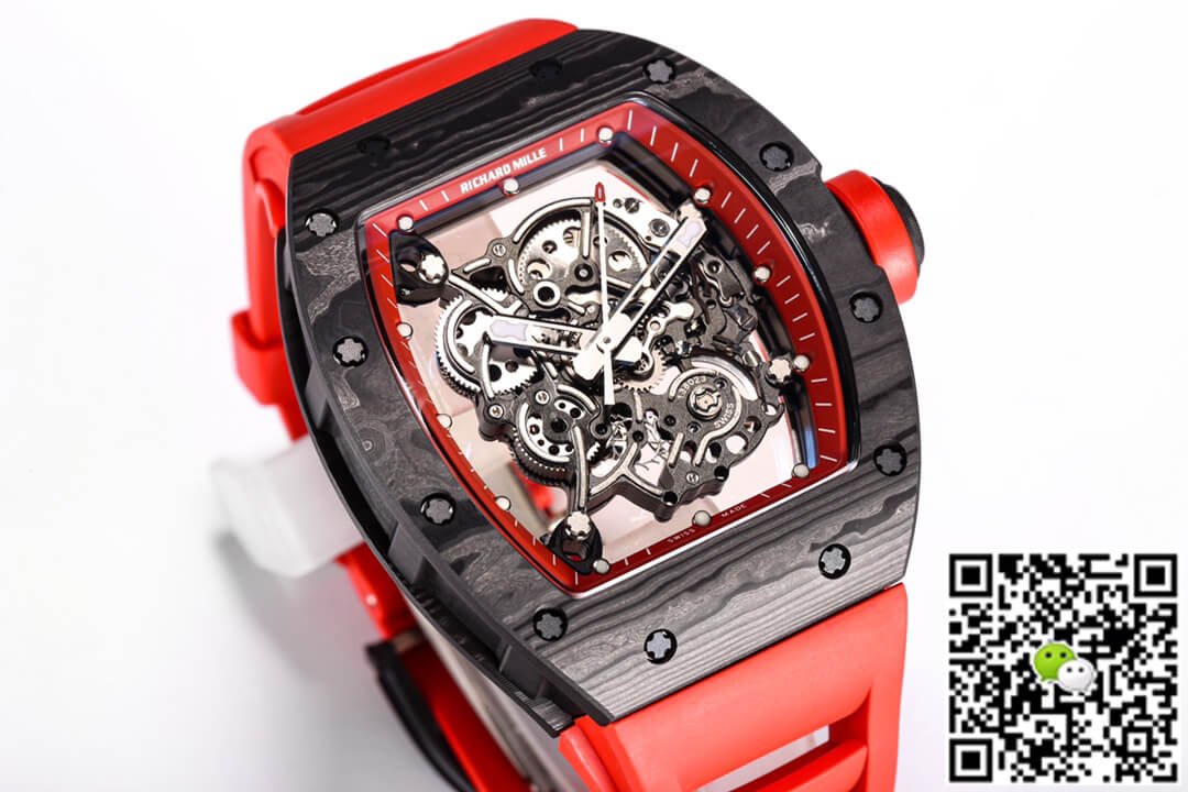 Replica Richard Mille RM055 NTPT 1:1 Best Edition BBR Factory Carbon Fiber Red Strap