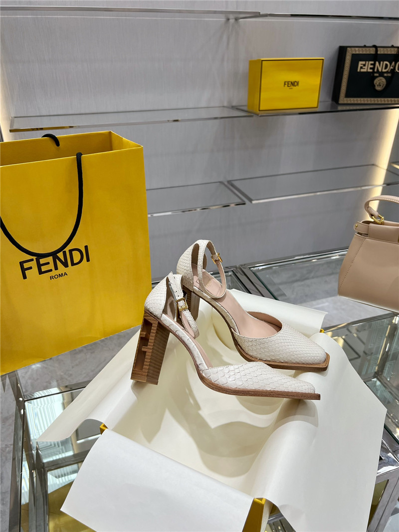 Best Replica fendi square toe FF hollow heel court shoes - Colareps