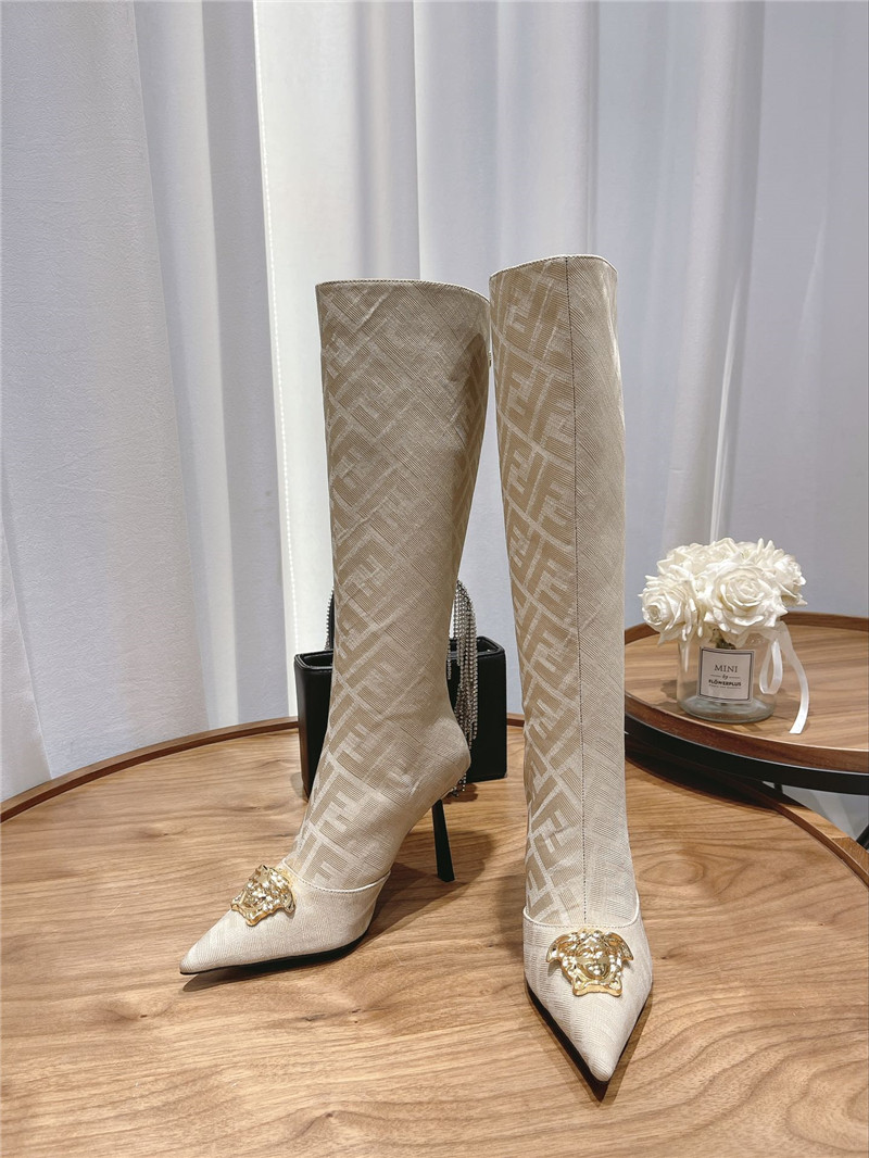 Best Replica Versace Fendace FF Jacquard Boots - Colareps