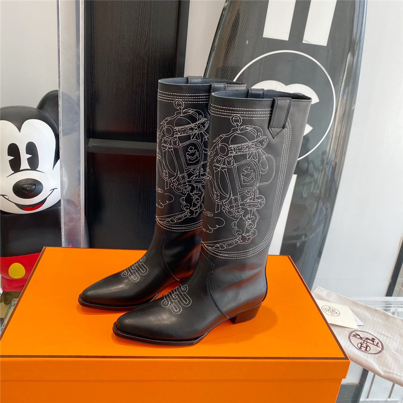 Best Replica hermes embroidered long boots - Colareps