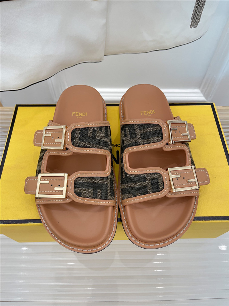 Best Replica fendi ff logo plaque sandals - Colareps