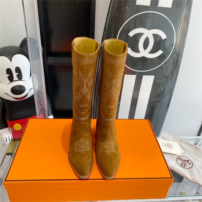 Best Replica hermes embroidered long boots - Colareps