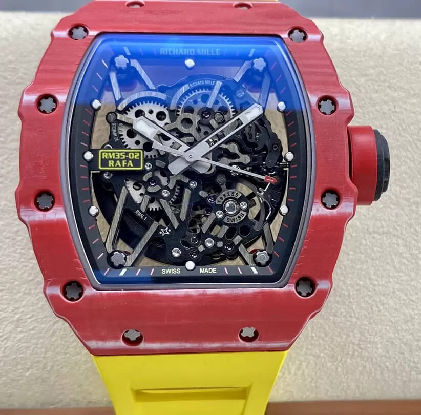 Best Replica Richard Mille Replica RM35-02 1:1 Best Edition T+ Factory Red Carbon Fiber NTPT Case - Colareps