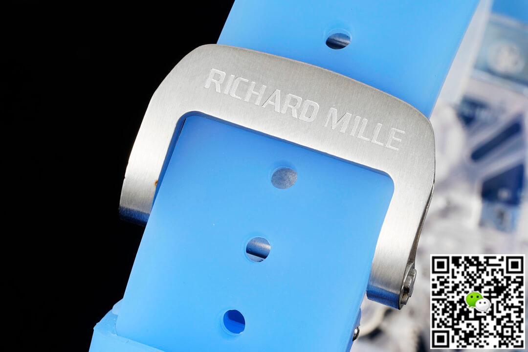 Replica Richard Mille RM12-01 1:1 Best Edition RM Factory Tourbillon Transparent Version Blue Strap