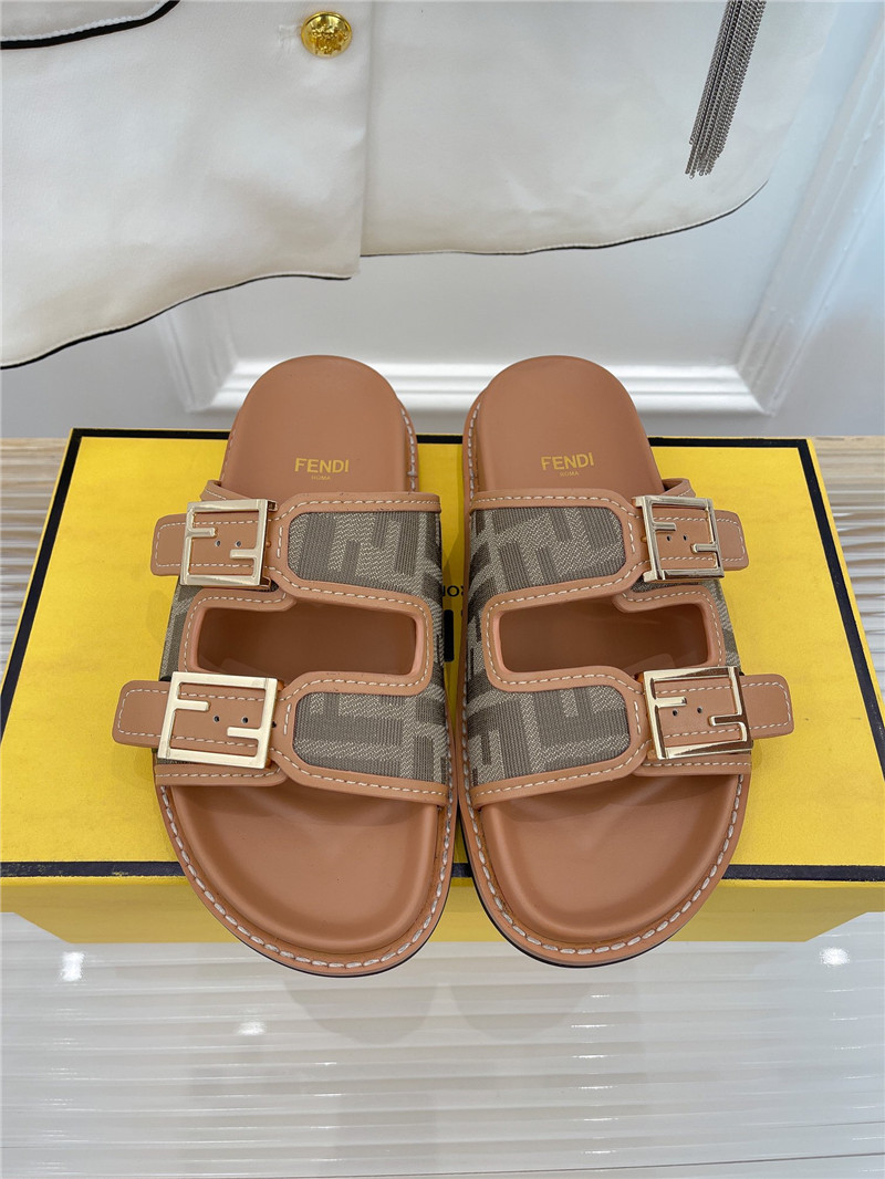Best Replica fendi ff logo plaque sandals - Colareps
