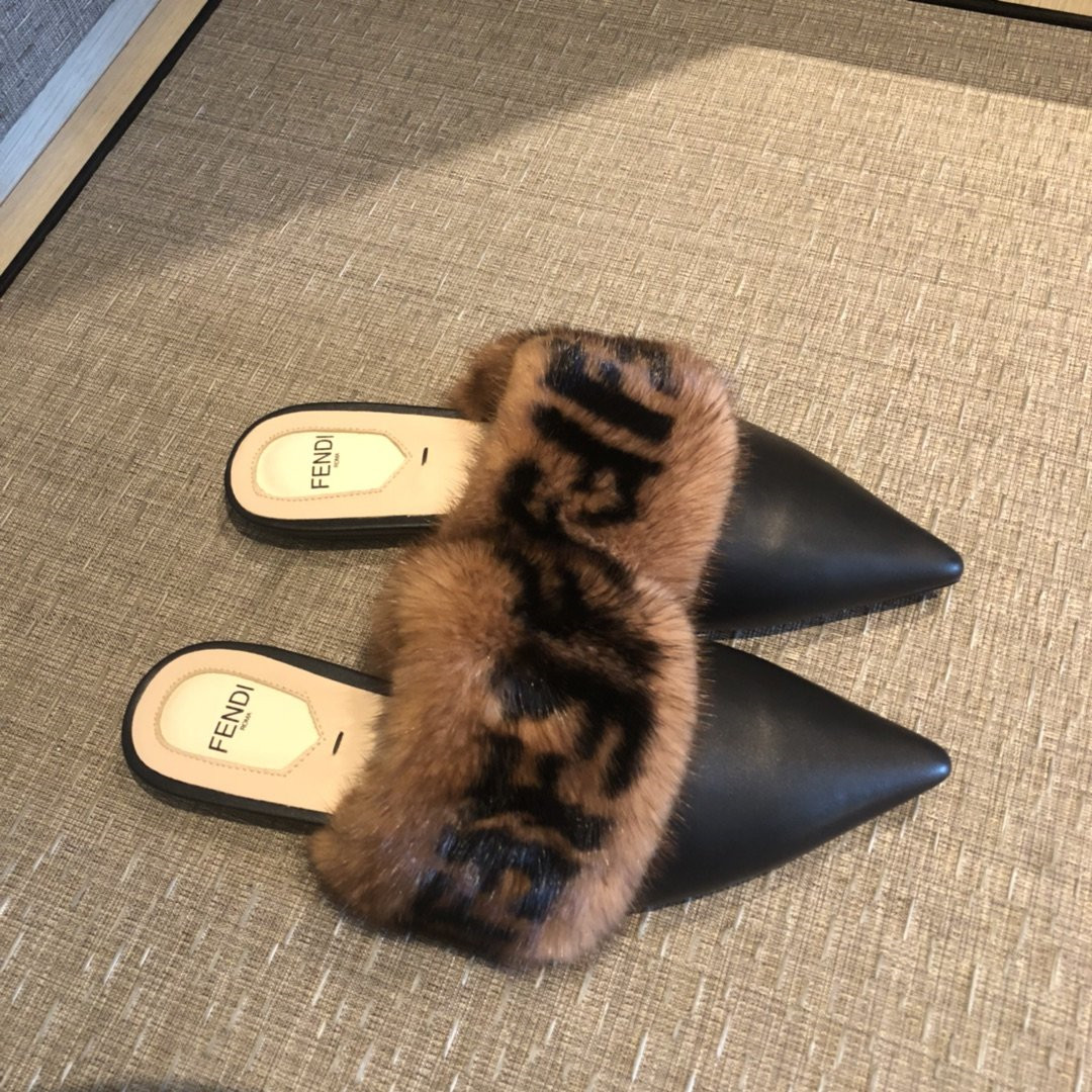 Best Replica fendi ff mules sandals mink hair - Colareps