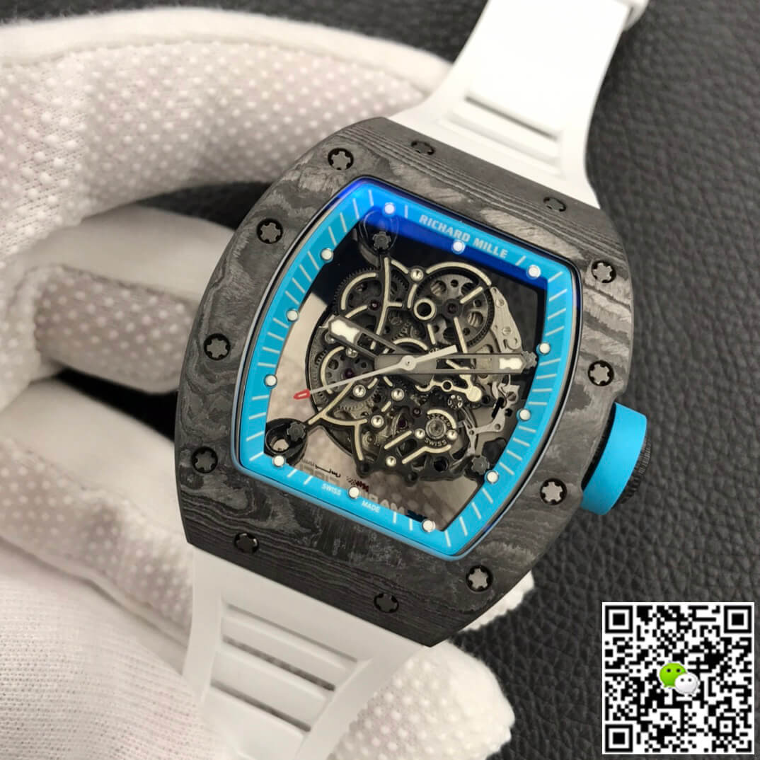 Replica Richard Mille RM055 1:1 Best Edition ZF Factory Carbon Fiber Skeleton Dial
