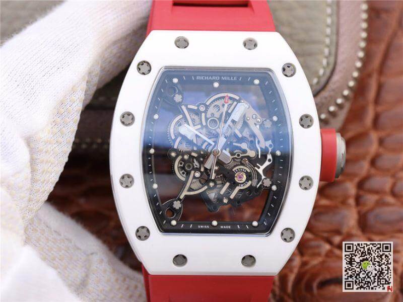 Best Replica Replica Richard Mille RM055 KV Factory 1:1 Best Edition Swiss ETA8215 Red Rubber Strap - Colareps