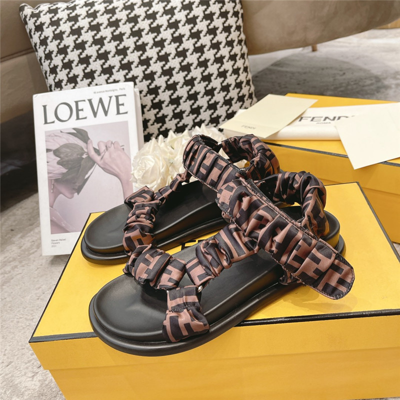 Best Replica fendi letters webbing sandals - Colareps