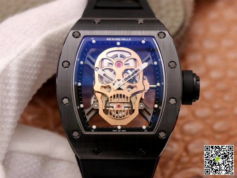 Best Replica Replica Richard Mille RM052-01 1:1 Best Edition ZF Factory Rose Gold Skull Dial Swiss Movement - Colareps